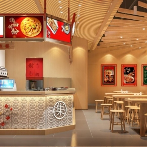 新中式快餐厅3D模型下载